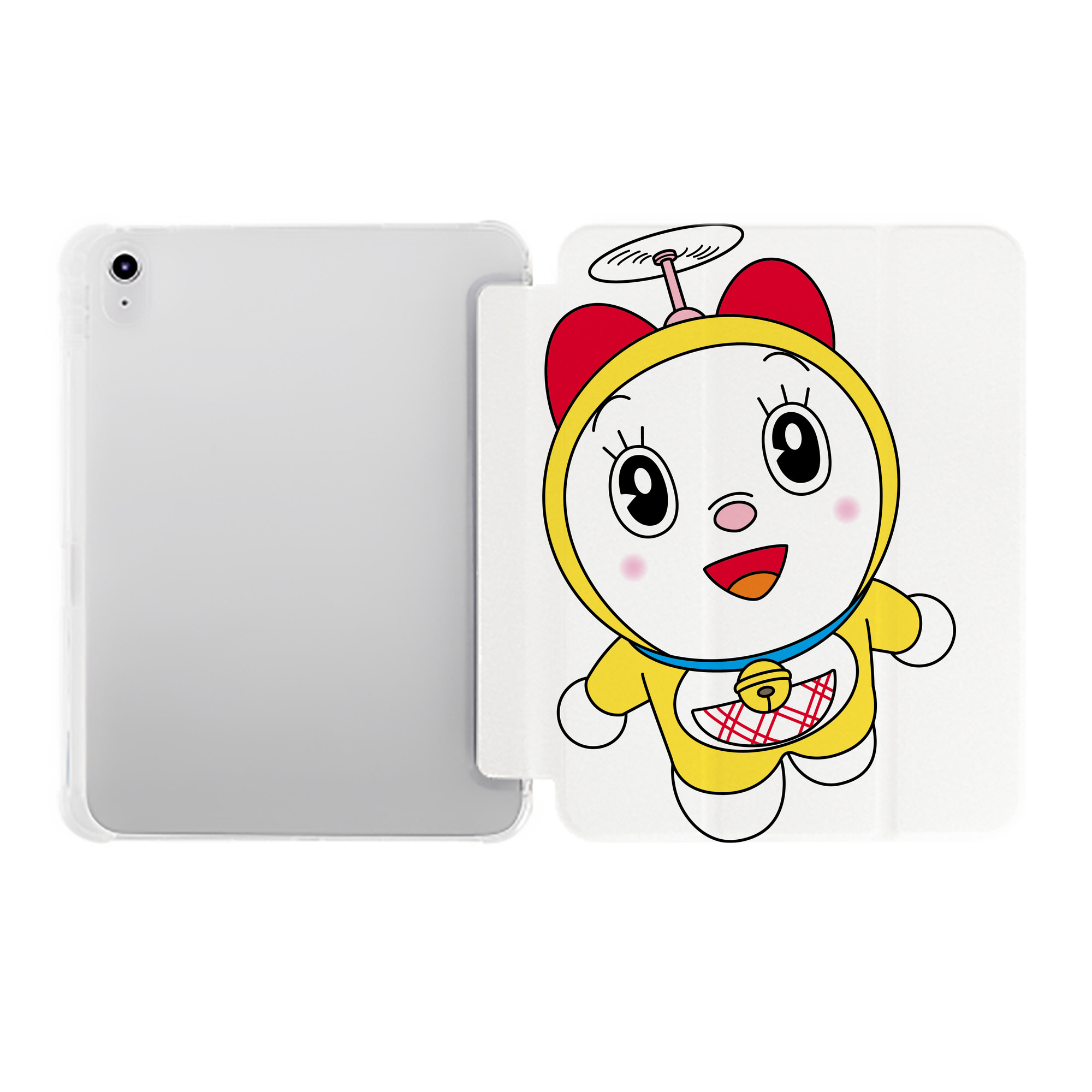 （画像用） ドラえもん ドラミ Doraemon Dorami IPad ケース ペン収納付き 三つ折りスタンド PUレザー×シリコン 対応機種9.5/10.5/10.9インチ